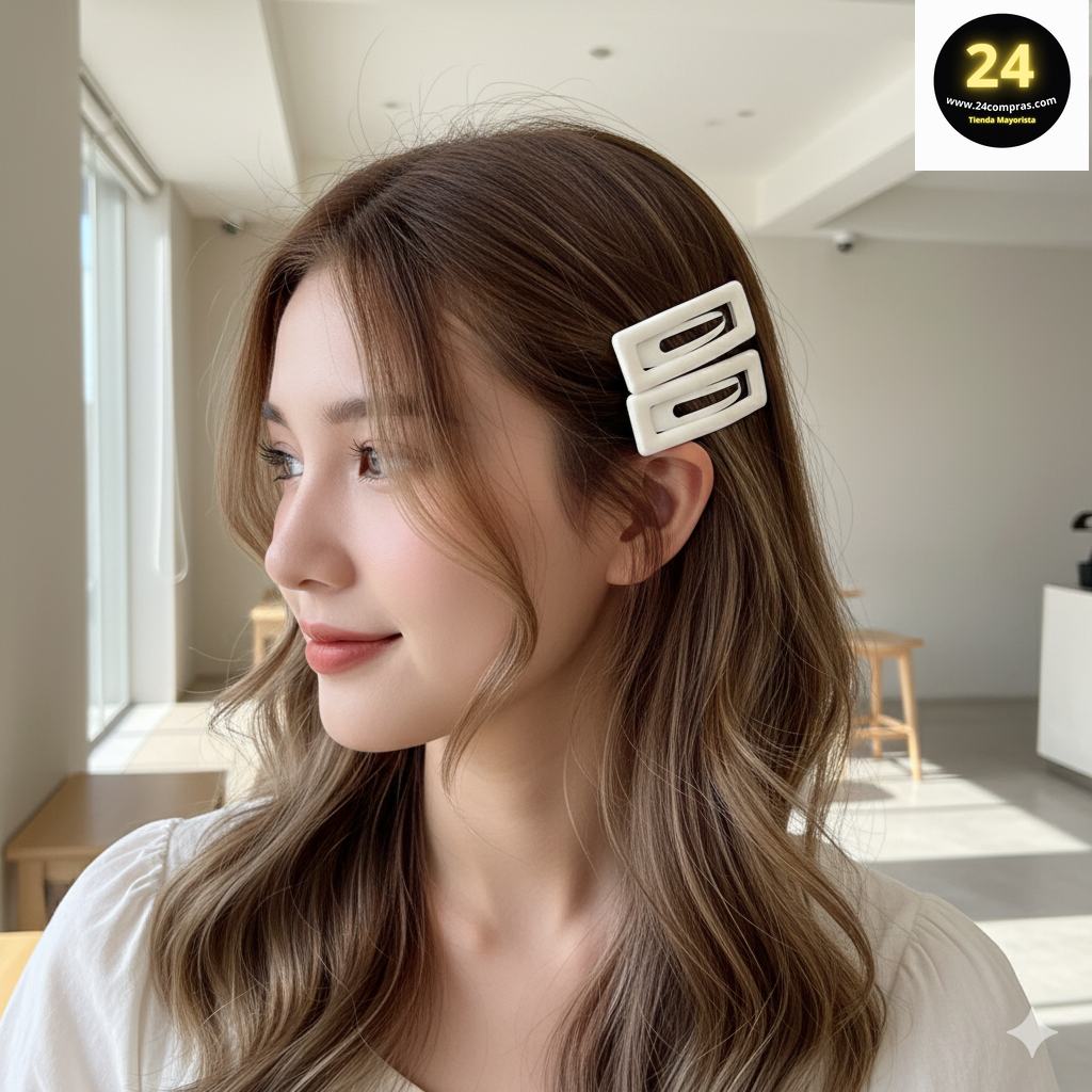 HEBILLAS PARA EL CABELLO EN BLANCO Y NEGRO X 10 UNIDADES - ZJ222106 - Imagen 3