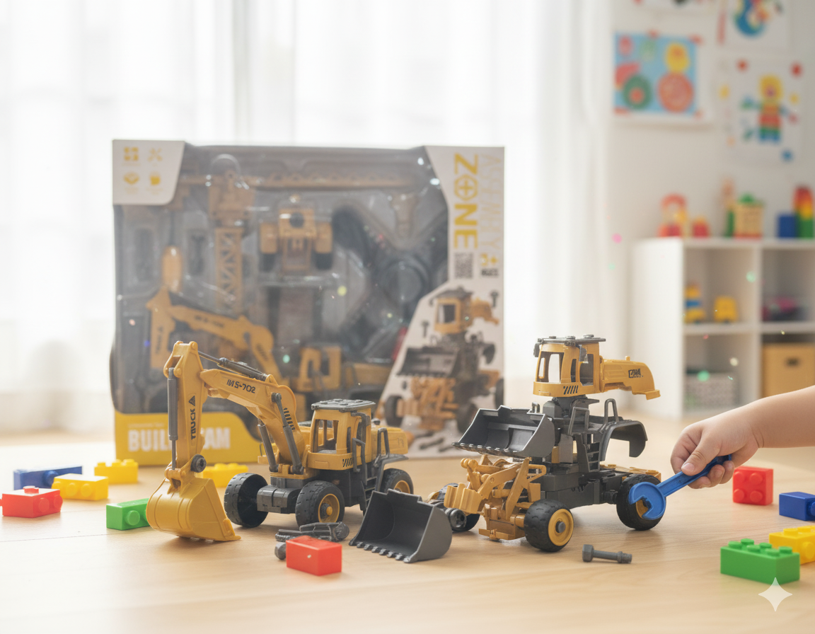 JUGUETE MAQUINA RETRO  EXCAVADORA -YW9101G - Imagen 2