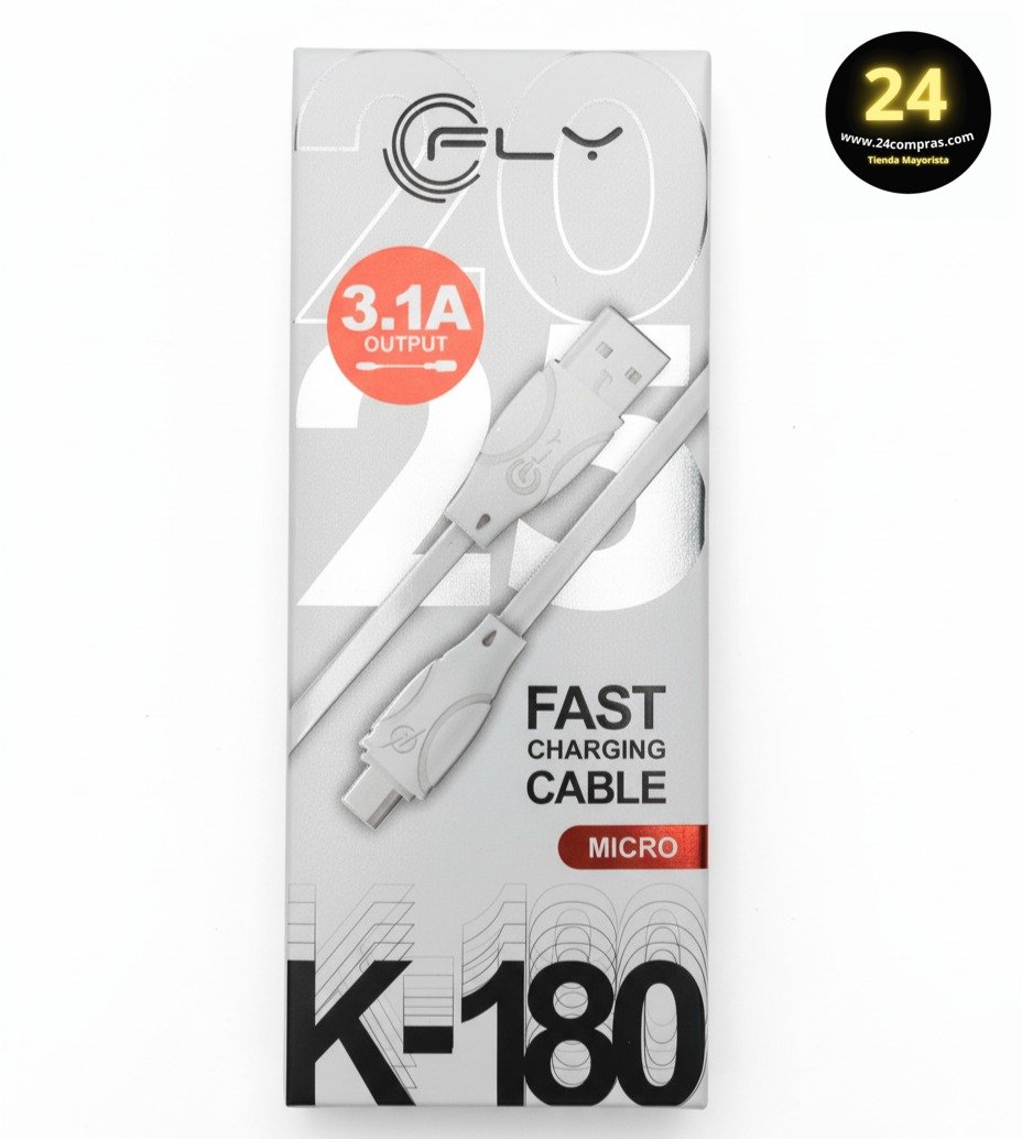 CABLE CARGA RÁPIDA TIPO MICRO USB -  K-180M - Imagen 3