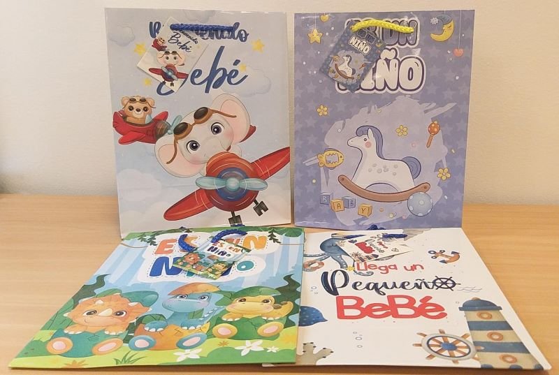 BOLSAS DE REGALO PARA BABY SHOWER NIÑO - 23CM X 18CMS - 13-516 - Imagen 2