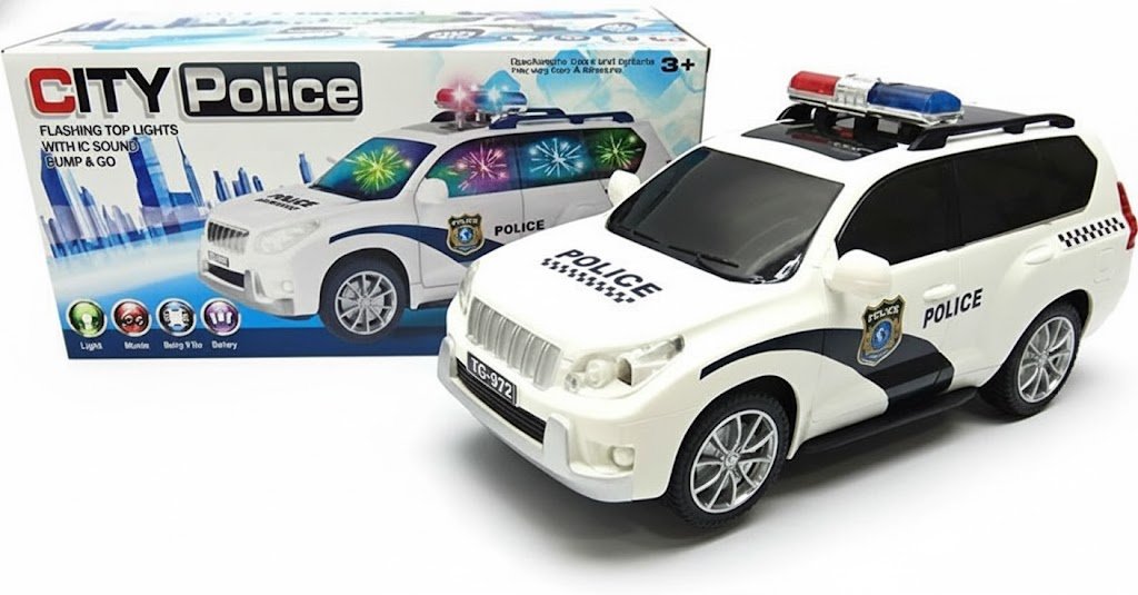 CARRO DE POLICÍA CON EFECTOS DE SONIDO SIRENA 1188B