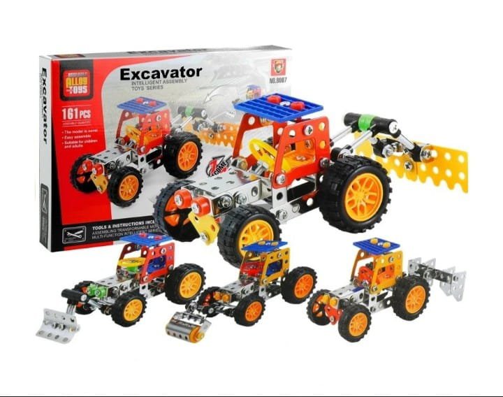 EXCAVADORA DE ENSAMBLAJE 4 EN 1 161 PZ 8007