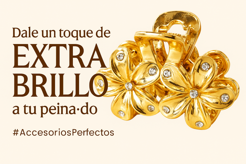 CAIMAN FLOR DORADAS CON BRILLOS FAN-559 - Imagen 2