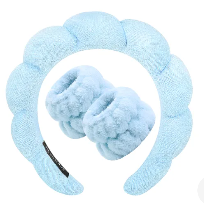 SET DIADEMA Y MUÑEQUERAS SUAVES PARA MAQUILLAJE Y SKIN CARE ZJ225448 - Imagen 3