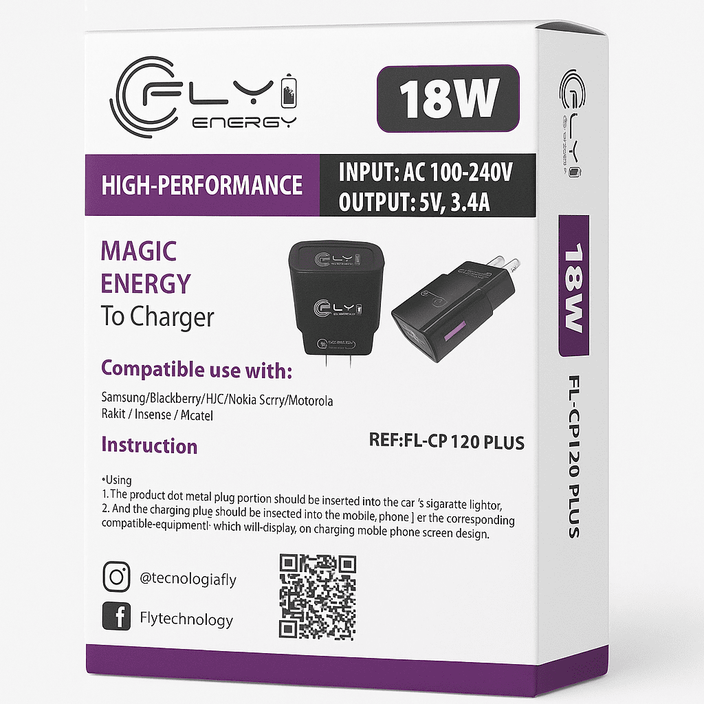 CARGADOR DE VIAJE CON CABLE USB A TIPO-C 18W  -   CP-120 PLUS - Imagen 2