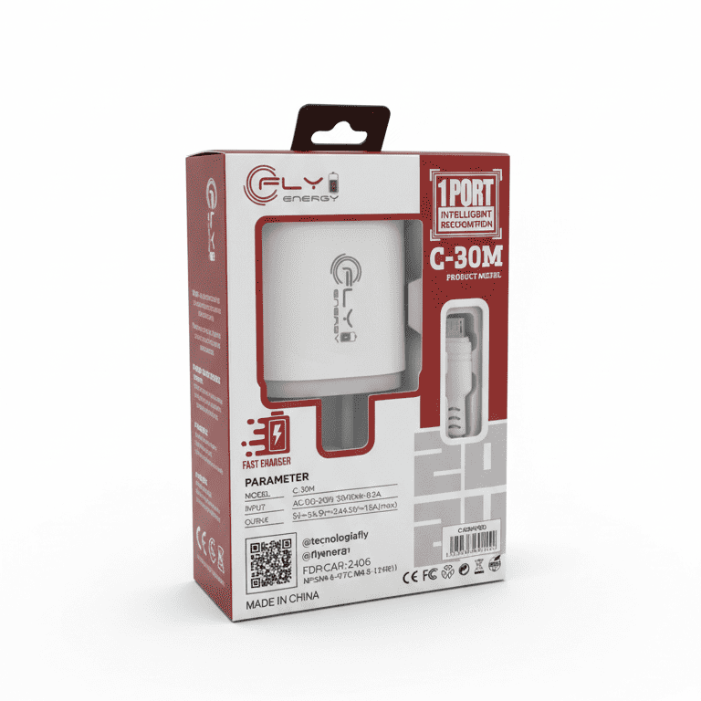 CARGADOR FLY ENERGY USB C CON CABLE TIPO MICRO USB - Imagen 2
