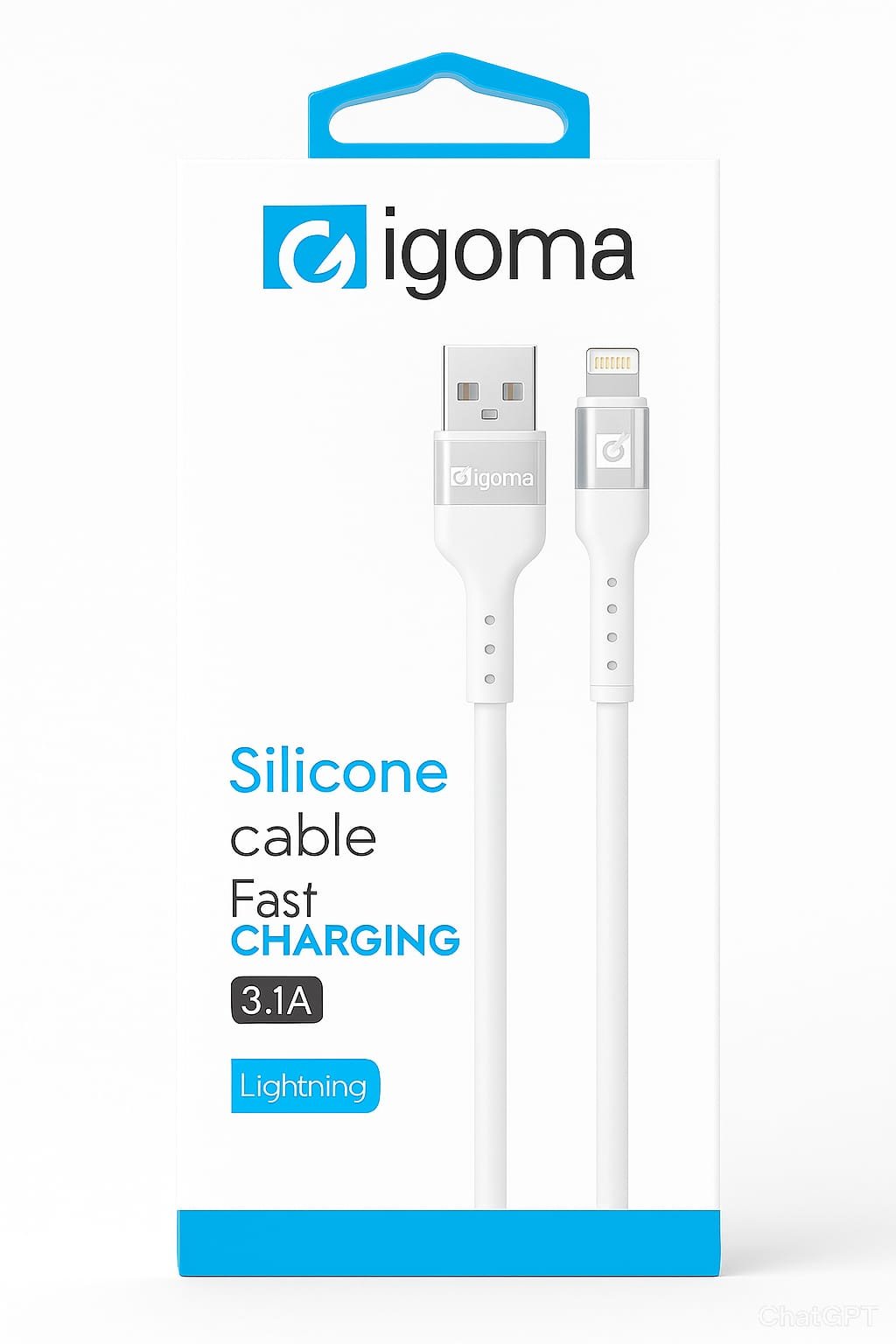 CABLE DE SILICONA USB A LITHGNING IGOMA - 001130 - Imagen 2