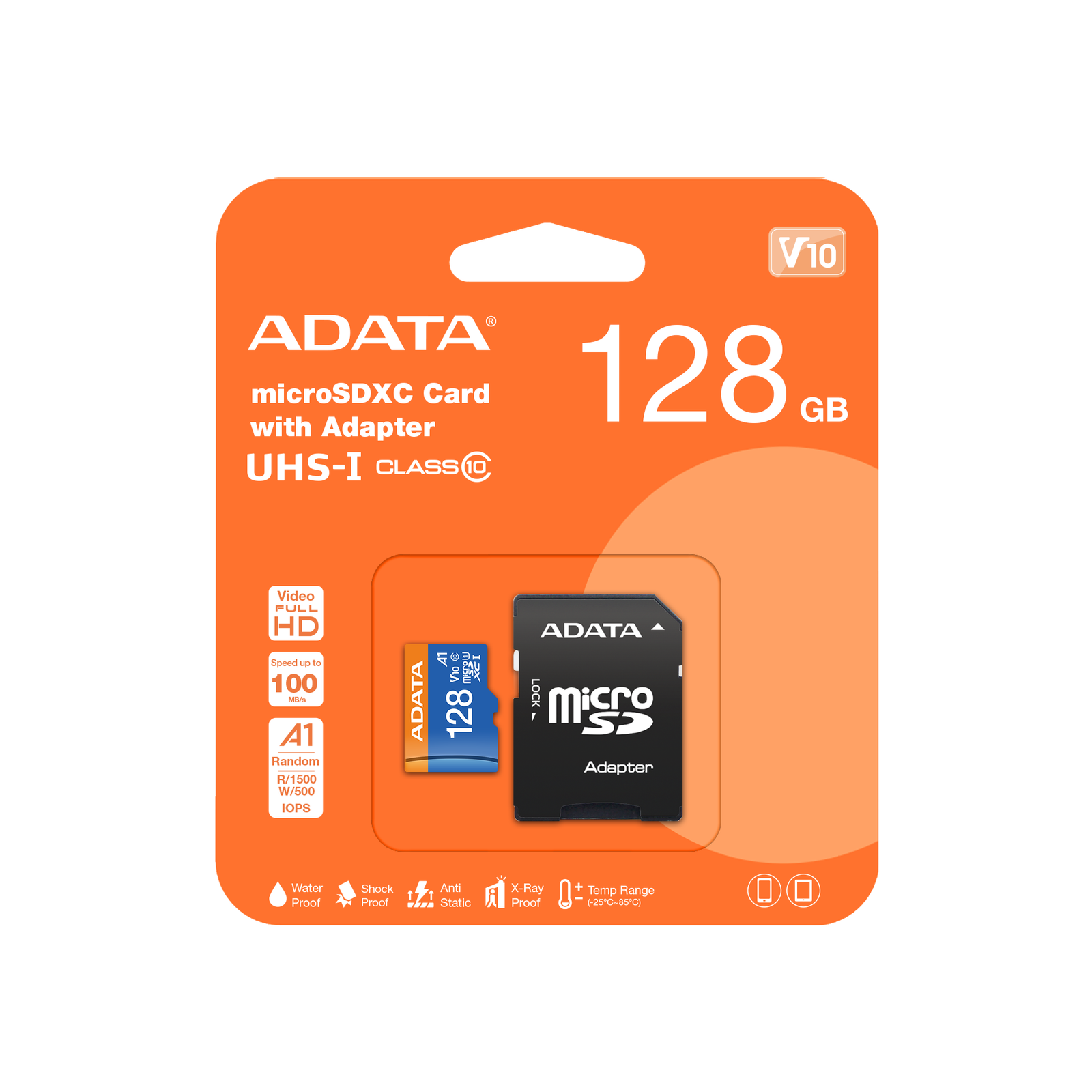 Memoria MicroSDHC Adata de 128GB con adaptador