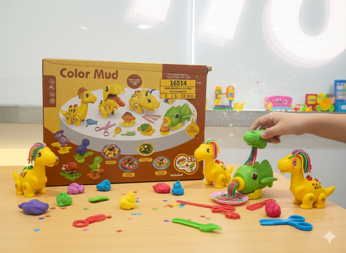 JUEGO DE MASA DE DINOSAURIOS PARA NIÑOS -627 - Imagen 2