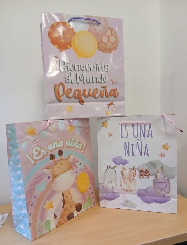 BOLSAS DE REGALO PARA BABY SHOWER NIÑA LARGE - 32CMSX26CMS - 12-517 - Imagen 2