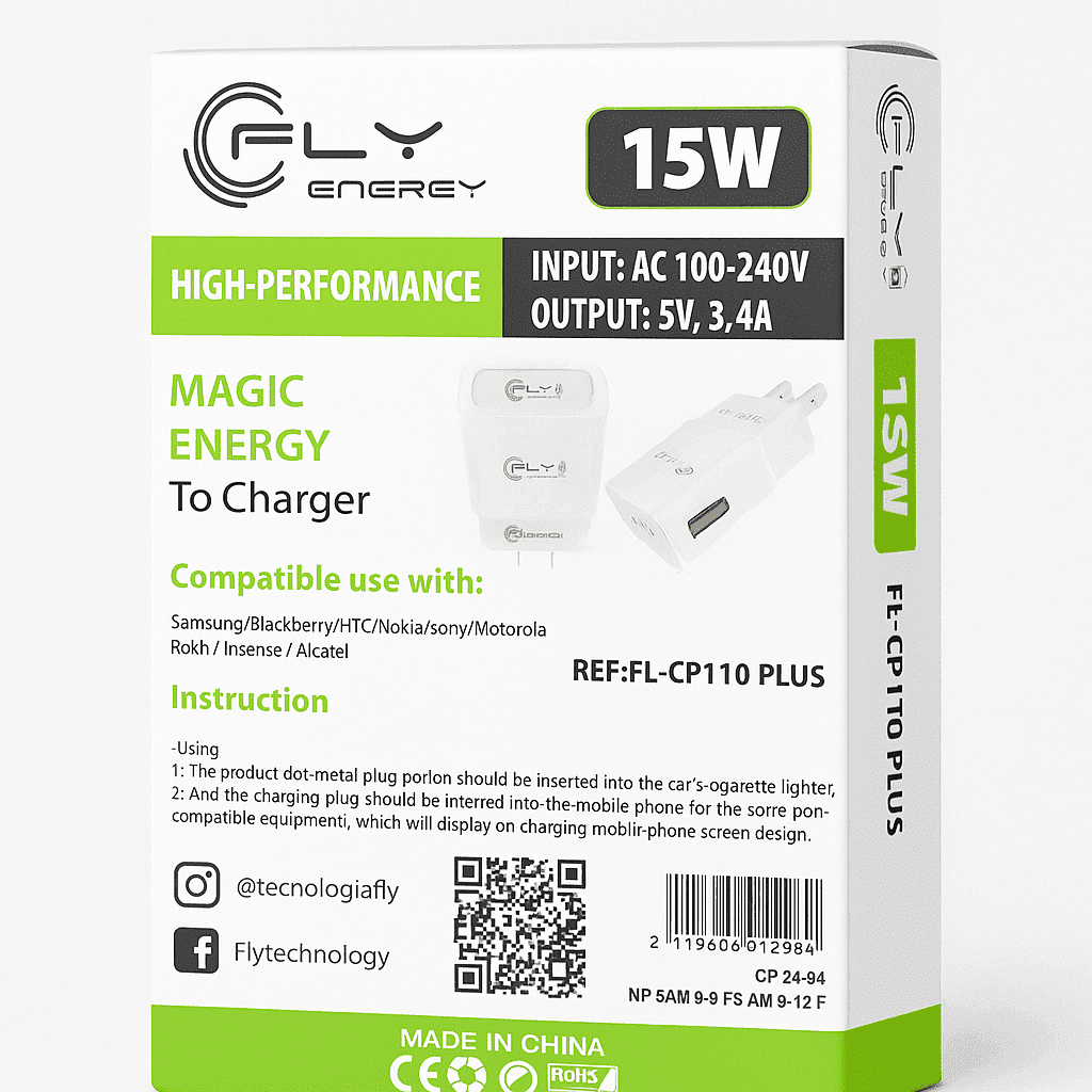 CARGADOR DE VIAJE CON CABLE USB A MICRO USB -   CP-110 PLUS - Imagen 2