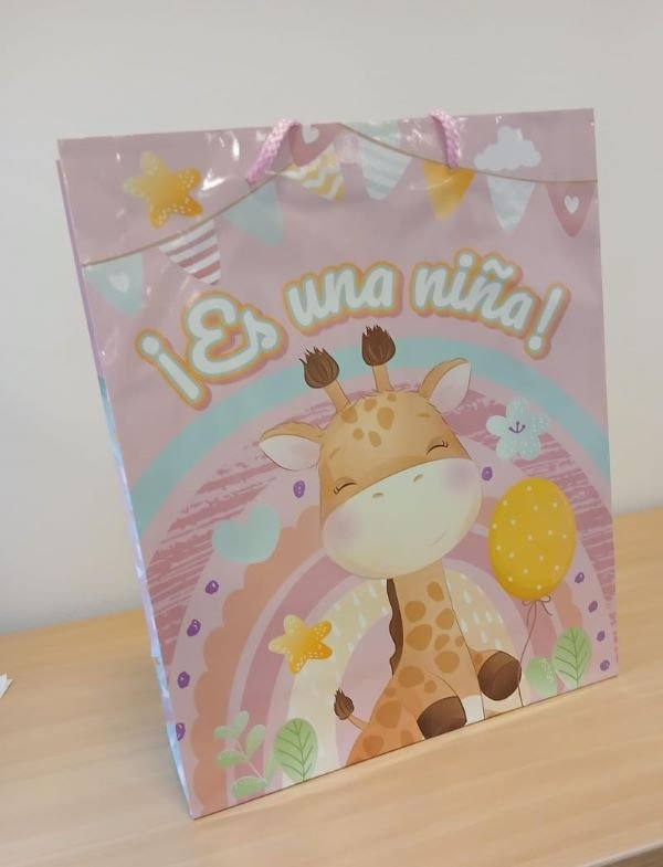 BOLSAS DE REGALO PARA BABY SHOWER NIÑA LARGE - 32CMSX26CMS - 12-517 - Imagen 3