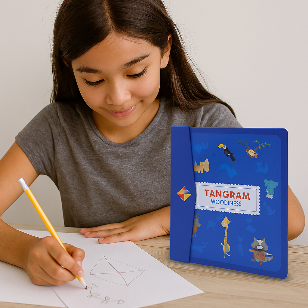 LIBRETA DE PASTA DURA CON TANGRAM DE MADERA OY-030 - Imagen 2